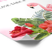 Tropische Flamingo Pink Babies sind süße Zeichen Poster (Ecke)
