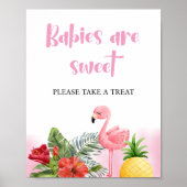 Tropische Flamingo Pink Babies sind süße Zeichen Poster (Vorne)