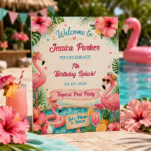 Tropische Flamingo-Poolparty zum 7. Geburtstag Spl