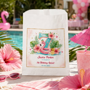 Tropische Flamingo-Poolparty zum 7. Geburtstag Spl Geschenktütchen