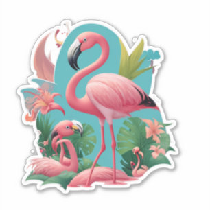 Tropische Flamingo Sticker für jeden Occasio