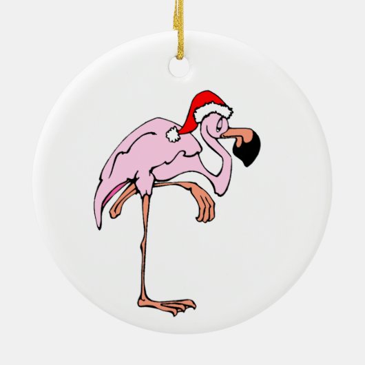 Tropische Flamingo-Zierkunst Keramik Ornament (Hinten)