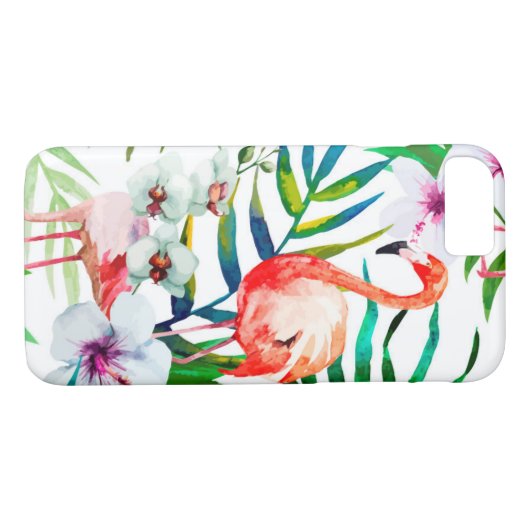 Tropische Flamingokunst Case-Mate iPhone Hülle (Rückseite (Horizontal))