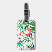 Tropische Flamingokunst Gepäckanhänger (Vorderseite vertikal)