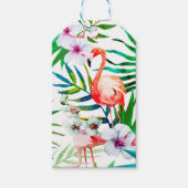 Tropische Flamingokunst Geschenkanhänger (Vorderseite)