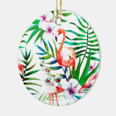 Tropische Flamingokunst Keramikornament (Links)
