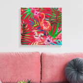 Tropische Flamingokunst Leinwanddruck (Insitu (Wohnzimmer))