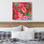 Tropische Flamingokunst Leinwanddruck (Insitu (Schlafzimmer))