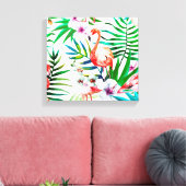 Tropische Flamingokunst Leinwanddruck (Insitu (Wohnzimmer))