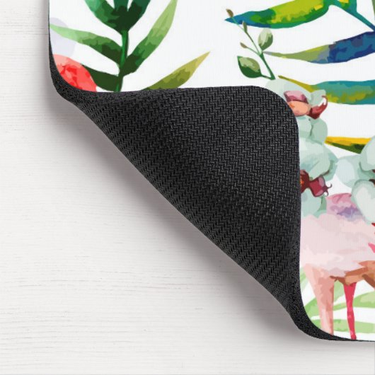 Tropische Flamingokunst Mousepad (Ecke)