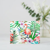 Tropische Flamingokunst Postkarte (Stehend Vorderseite)