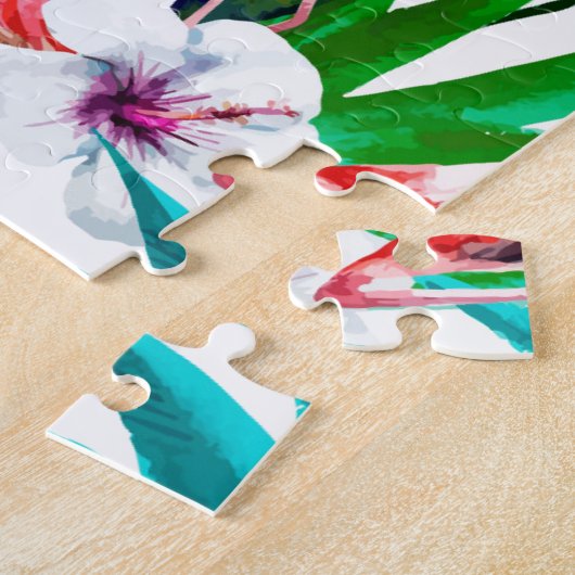 Tropische Flamingokunst Puzzle (Seite)