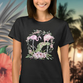 Tropische Flamingos-Blume T-Shirt