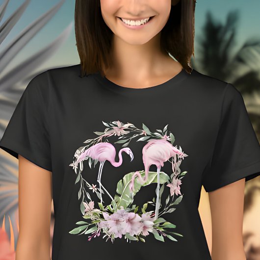 Tropische Flamingos-Blume T-Shirt