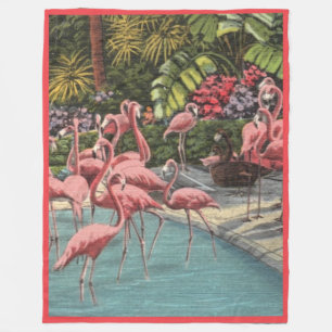 Tropische Flamingos Fleecedecke