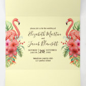 Tropische Flamingos mit Wasserfarbe - alles in ein Dreifach Gefaltete Einladung (Innenseite Mitte)