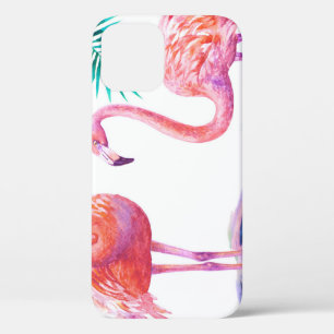 Tropische Flamingos: Orchideen Wasserfarbe Nahtlos Case-Mate iPhone Hülle