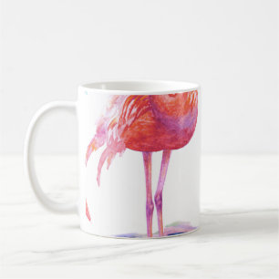 Tropische Flamingos: Orchideen Wasserfarbe Nahtlos Kaffeetasse