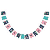 Tropische Flamingos - rosa u. Blau - Babyparty Wimpelkette (Alle)