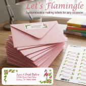 Tropische Flamingos und Blume