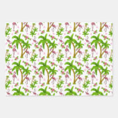 Tropische Flamingos und Blume Geschenkpapier Set (Vorderseite)