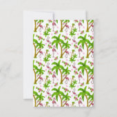 Tropische Flamingos und Blume Save the Date Einladung (Rückseite)