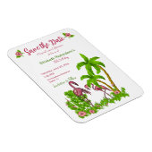 Tropische Flamingos und Blume Save the Date Magnet (Rechte Seite)