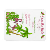 Tropische Flamingos und Blume Save the Date Magnet (Horizontal)