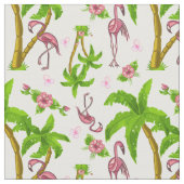 Tropische Flamingos und Blume Stoff (Nahaufnahme)