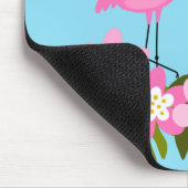 Tropische Flamingos und Blumenbilder Mousepad (Ecke)