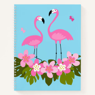 Tropische Flamingos und florale Illustration Notizblock