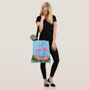 Tropische Flamingos und florale Illustration Tasche