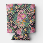 tropische Flamingos und goldene Striche Dosenkühler (Rückseite)