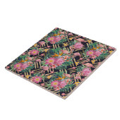 tropische Flamingos und goldene Striche Fliese (Seite)