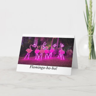 Tropische Flamongo-Neon-Weihnachtskarte Feiertagskarte