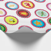 Tropische Flaschenkappen Design Ozean und Wildtier Geschenkpapier