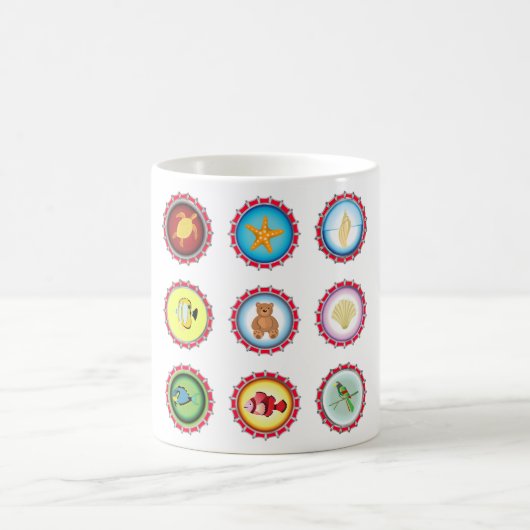 Tropische Flaschenkappen Design Ozean und Wildtier Kaffeetasse (Mittel)