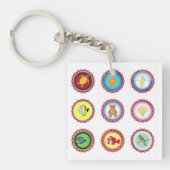 Tropische Flaschenkappen Design Ozean und Wildtier Schlüsselanhänger (Vorderseite)