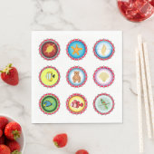 Tropische Flaschenkappen Design Ozean und Wildtier Serviette (Beispiel)