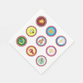 Tropische Flaschenkappen Design Ozean und Wildtier Serviette (Ecke)