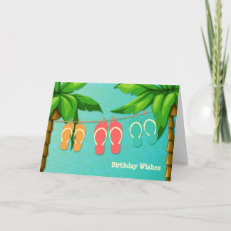 Tropische Flip Flops Geburtstag Karte