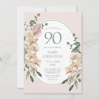 Tropische Flora des 90. Geburtstags Einladung
