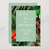 Tropische Flora, Erdnähe, Moderne, Brautparty, Einladung (Vorne/Hinten)