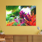 Tropische Flora Fantasy Wrapped Canvas Leinwanddruck (Insitu (Wohnzimmer))
