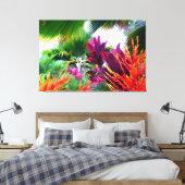 Tropische Flora Fantasy Wrapped Canvas Leinwanddruck (Insitu (Schlafzimmer))