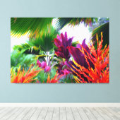 Tropische Flora Fantasy Wrapped Canvas Leinwanddruck (Insitu (Holzboden))