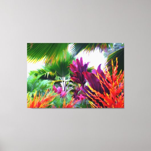 Tropische Flora Fantasy Wrapped Canvas Leinwanddruck (Vorderseite)