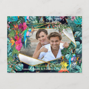Tropische Flora Paradies & Vögel Ankündigungspostkarte
