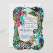 Tropische Flora Paradies & Vögel Einladung (Vorderseite)