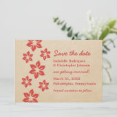 Tropische Flora Save the Date einladen, rot (Stehend Vorderseite)